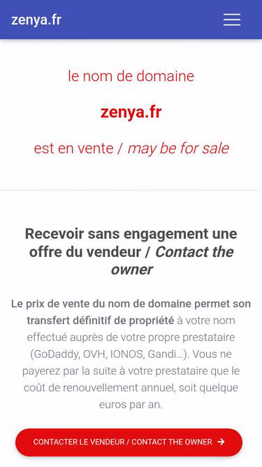 Screenshot of zenya.fr