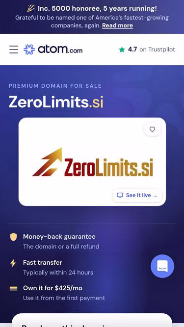 Screenshot of zerolimits.si