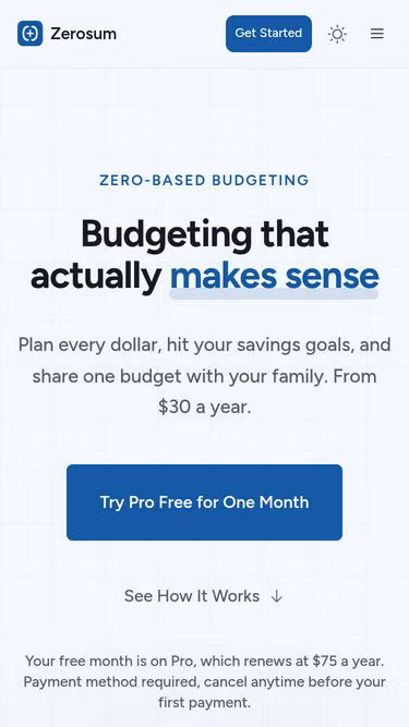 Screenshot of zerosum.so