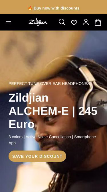 Screenshot of zildjian.nl