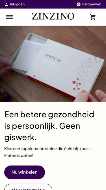 Screenshot of zinzino.nl