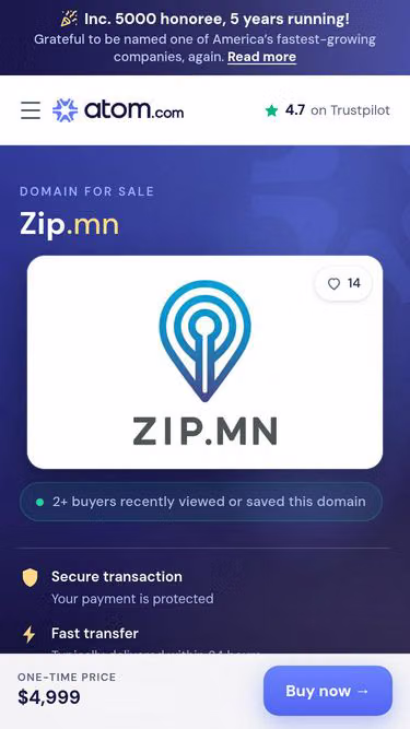 Screenshot of zip.mn