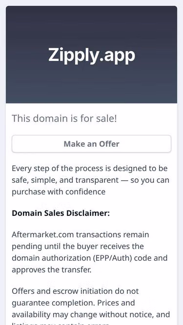 Screenshot of zipply.app