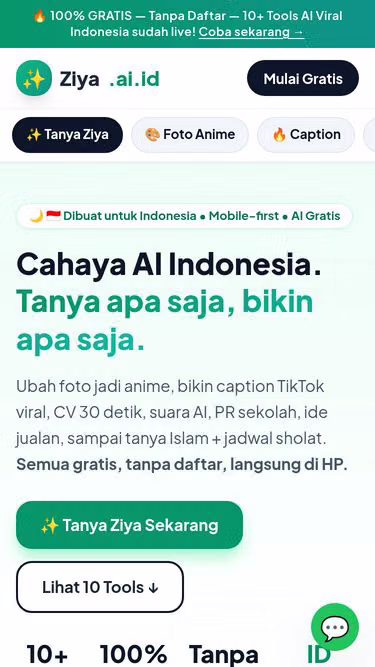 Screenshot of ziya.ai.id