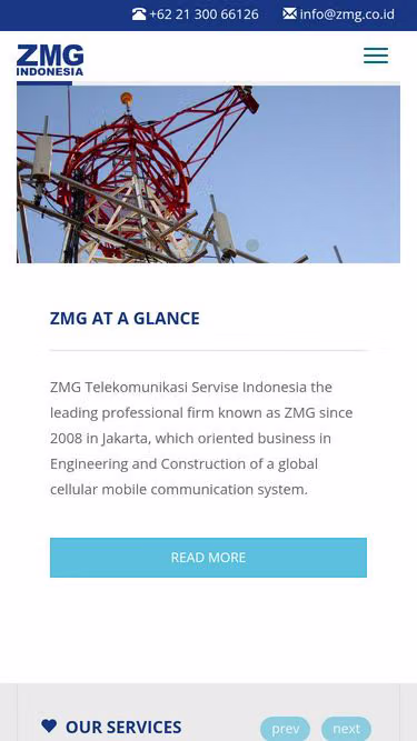 Screenshot of zmg.co.id