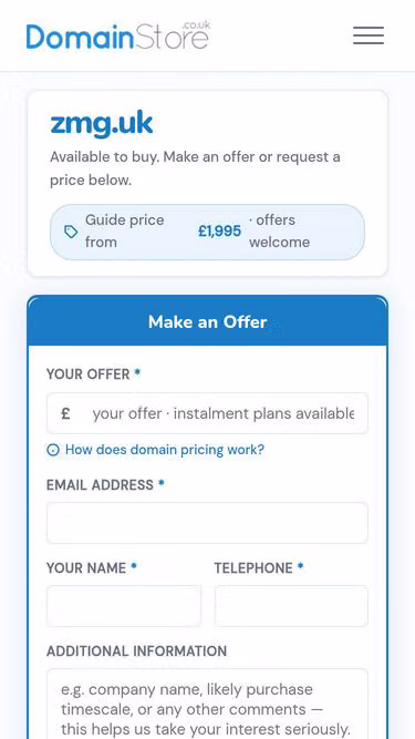 Screenshot of zmg.uk
