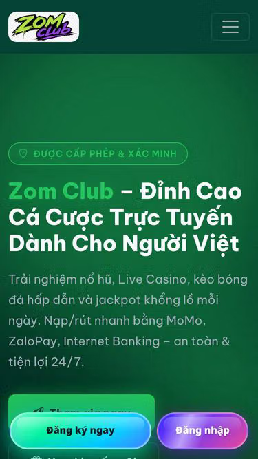 Screenshot of zomclub.bingo