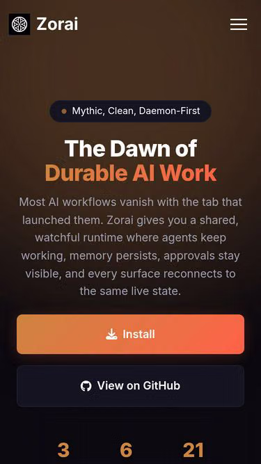 Screenshot of zorai.app