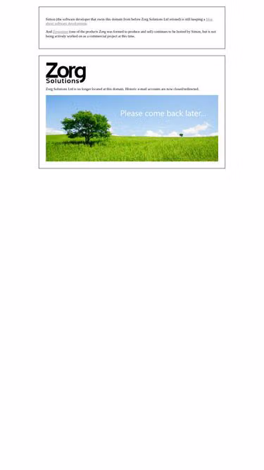 Screenshot of zorg.co.uk