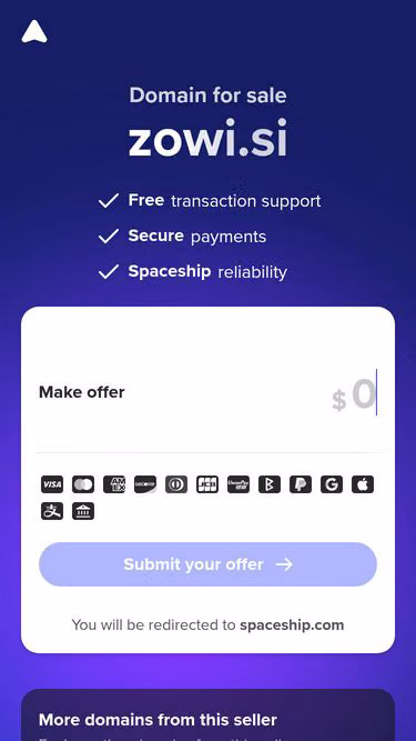 Screenshot of zowi.si