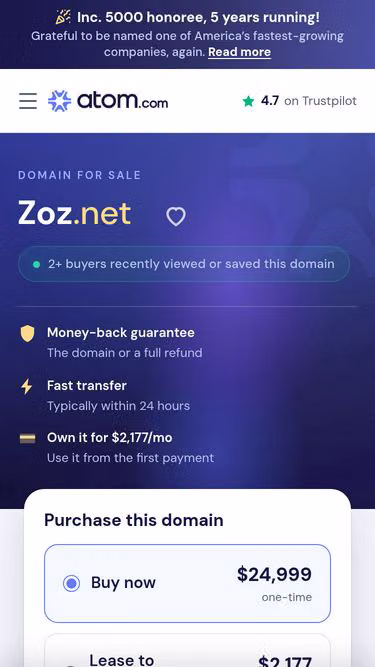 Screenshot of zoz.net