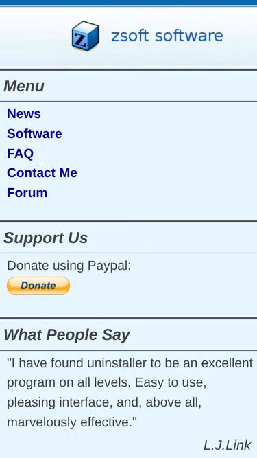Screenshot of zsoft.dk