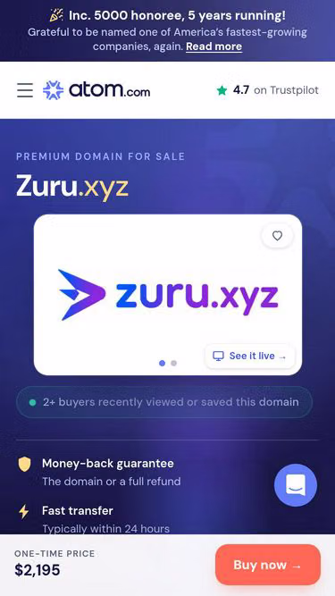 Screenshot of zuru.xyz