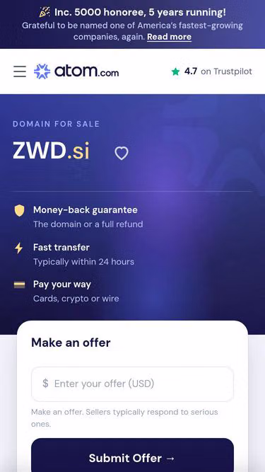 Screenshot of zwd.si