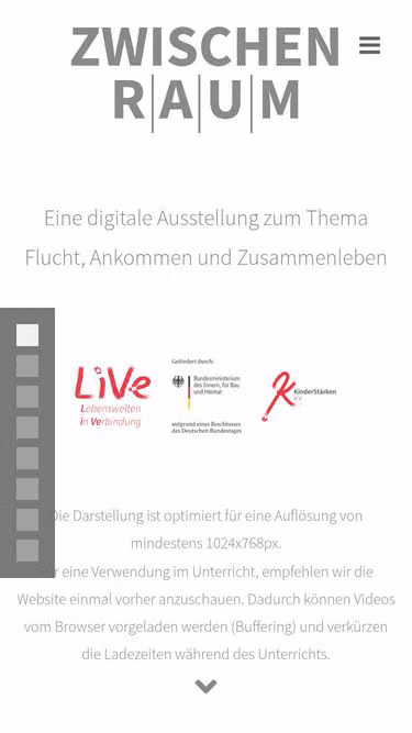 Screenshot of zwischenraum.live
