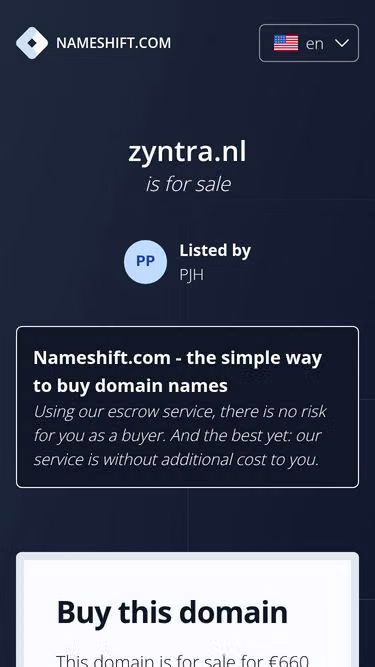 Screenshot of zyntra.nl
